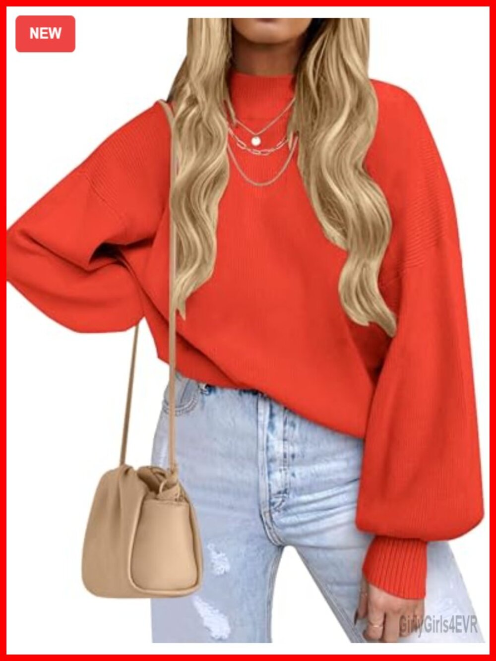 Womens Oversized Turtleneck Sweater Long Sleeve Knit Pullover Cozy Fall